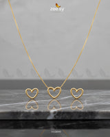 Hallow Heart Pendant Set - Zeesy Jewellery