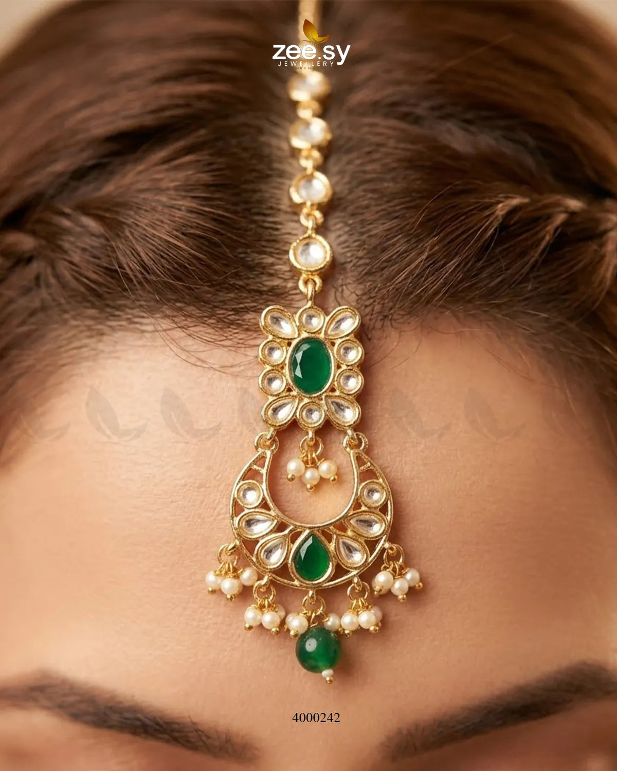 RHS09 Haven beaded drop necklace set in green with matching necklace and earrings