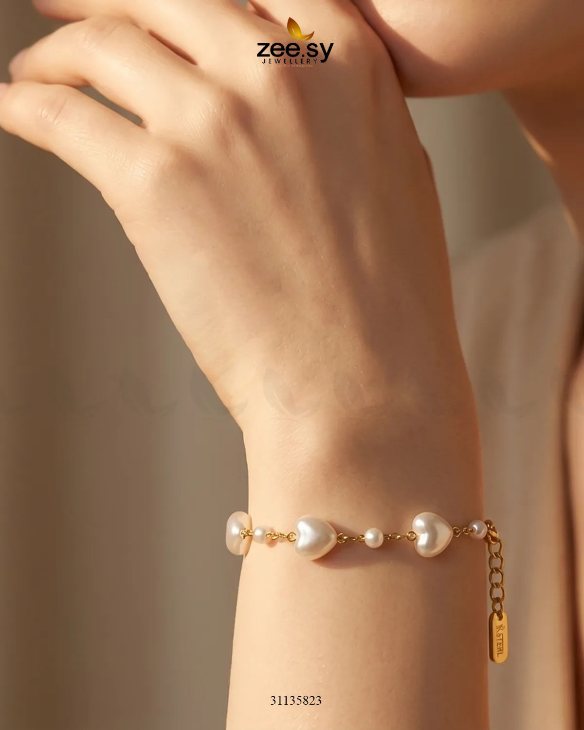 Heart Faux Pearl Bracelet Bracelet - Zeesy Jewellery Pakistan | Premium Artificial & Imitation Jewellery