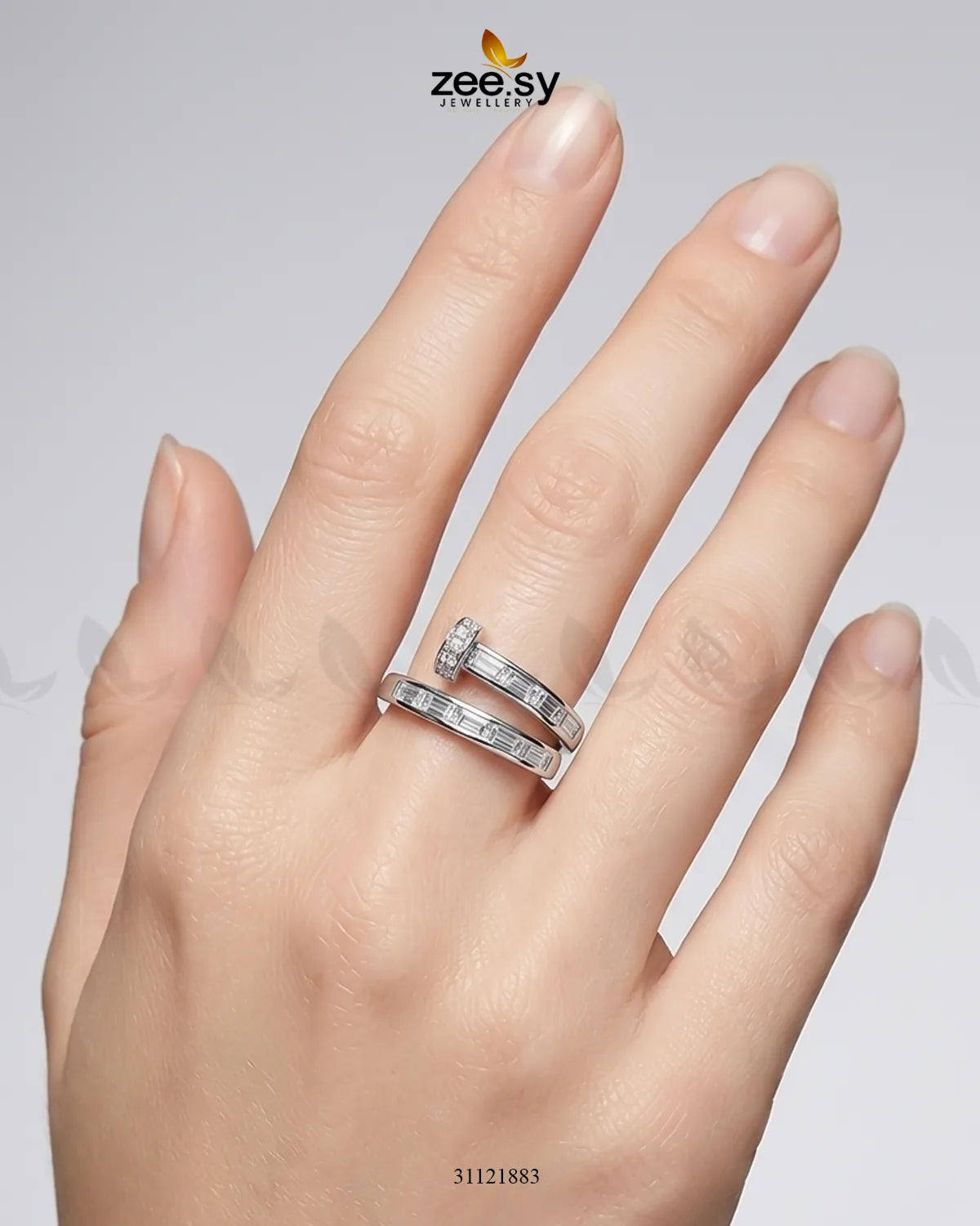 Heirloom Cluster River Ring Finger Ring - Zeesy Jewellery Pakistan | Premium Artificial & Imitation Jewellery