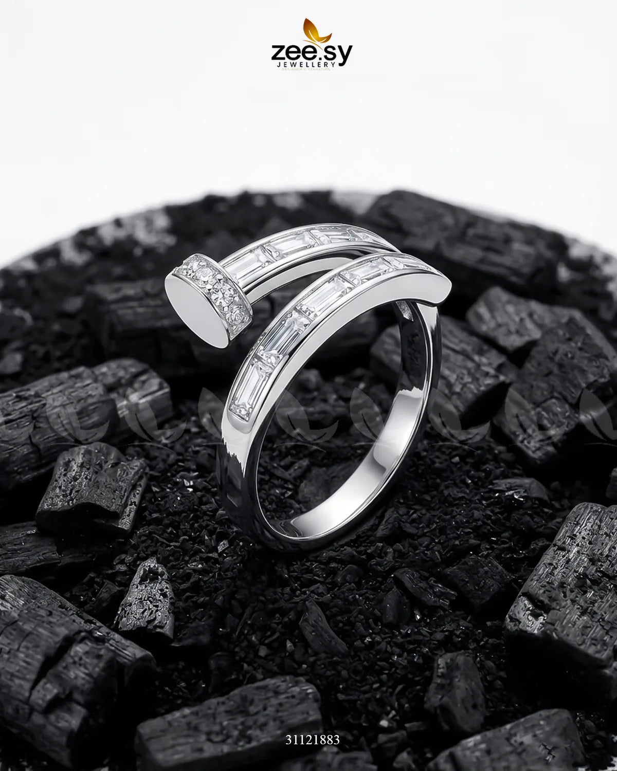 Heirloom Cluster River Ring Finger Ring - Zeesy Jewellery Pakistan | Premium Artificial & Imitation Jewellery