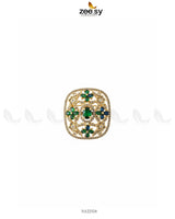 Heirloom Square Filigree Ring Golden Green - Zeesy Jewellery