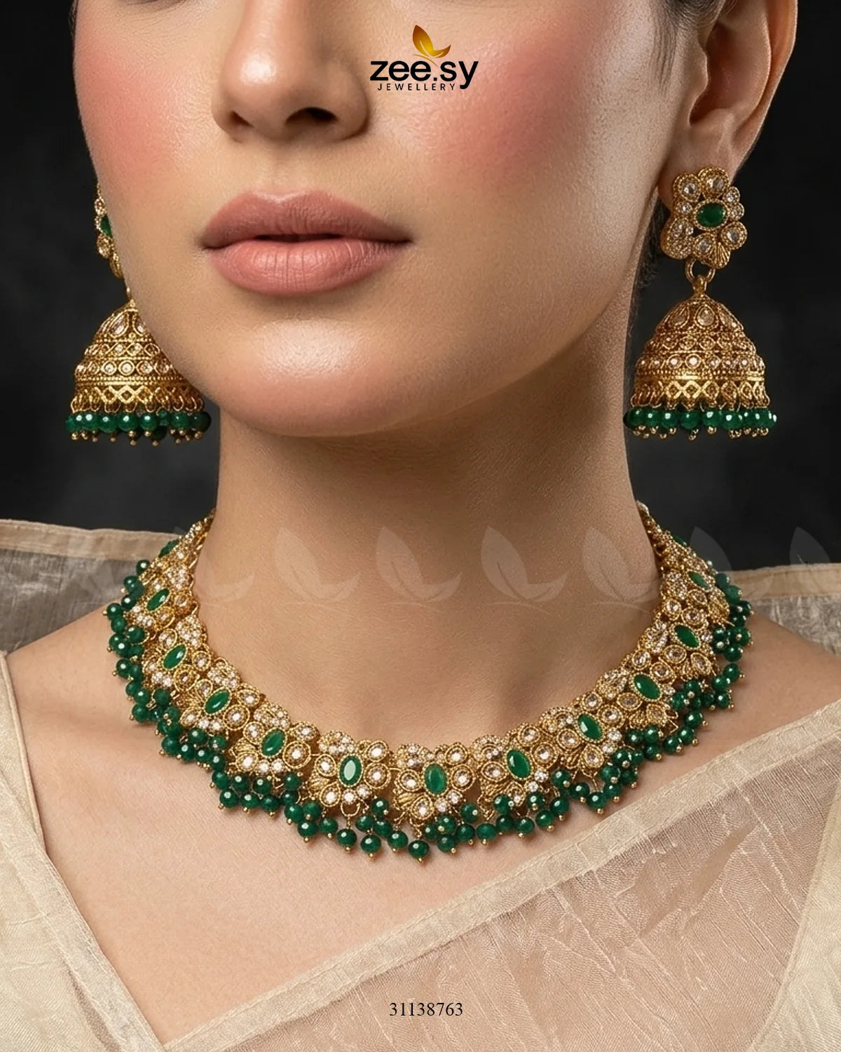 Heritage Stone Beads Necklace Set Necklace Sets - Zeesy Jewellery Pakistan | Premium Artificial & Imitation Jewellery