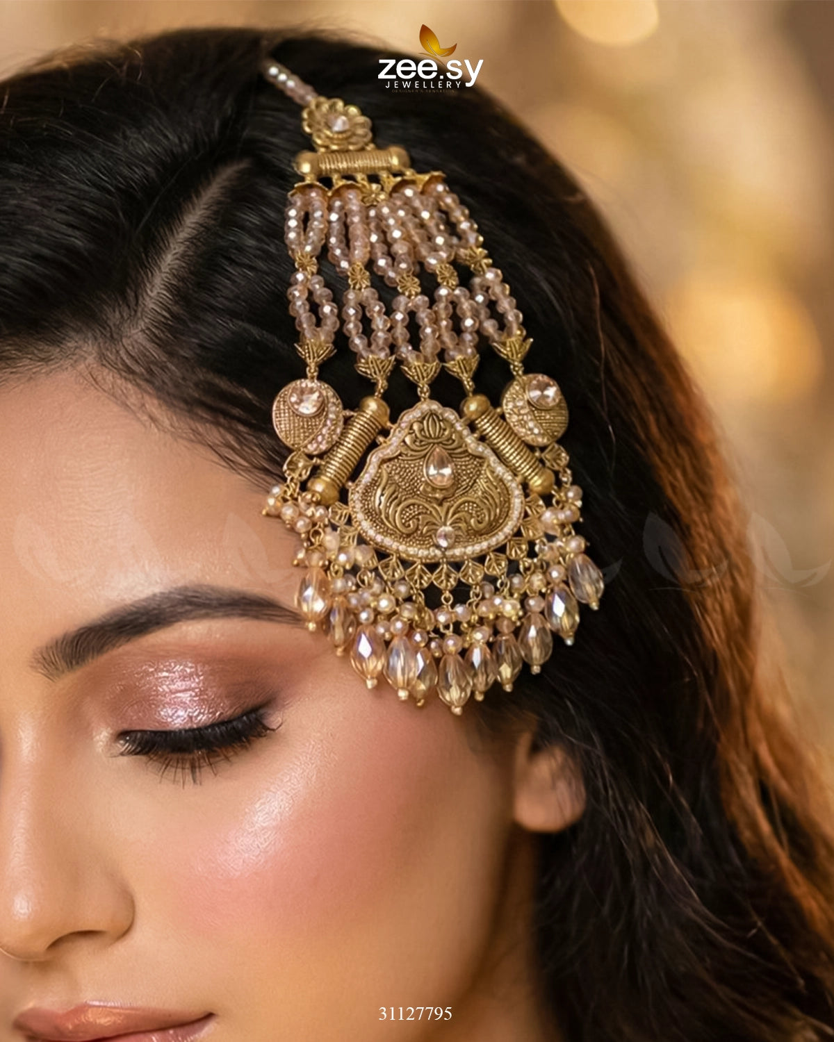 Heritage Blush Beaded Jhumar - Zeesy Jewellery