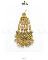 Heritage Blush Beaded Jhumar Golden Champagne - Zeesy Jewellery