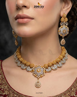 Hexagon Cluster Pave Bridal Set Bridal Set - Zeesy Jewellery Pakistan | Premium Artificial & Imitation Jewellery