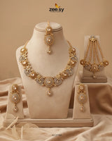 Honeyed Zircon Pearl Bridal Set Bridal Set - Zeesy Jewellery Pakistan | Premium Artificial & Imitation Jewellery