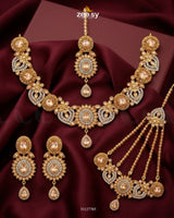 Honeyed Zircon Pearl Bridal Set Bridal Set - Zeesy Jewellery Pakistan | Premium Artificial & Imitation Jewellery