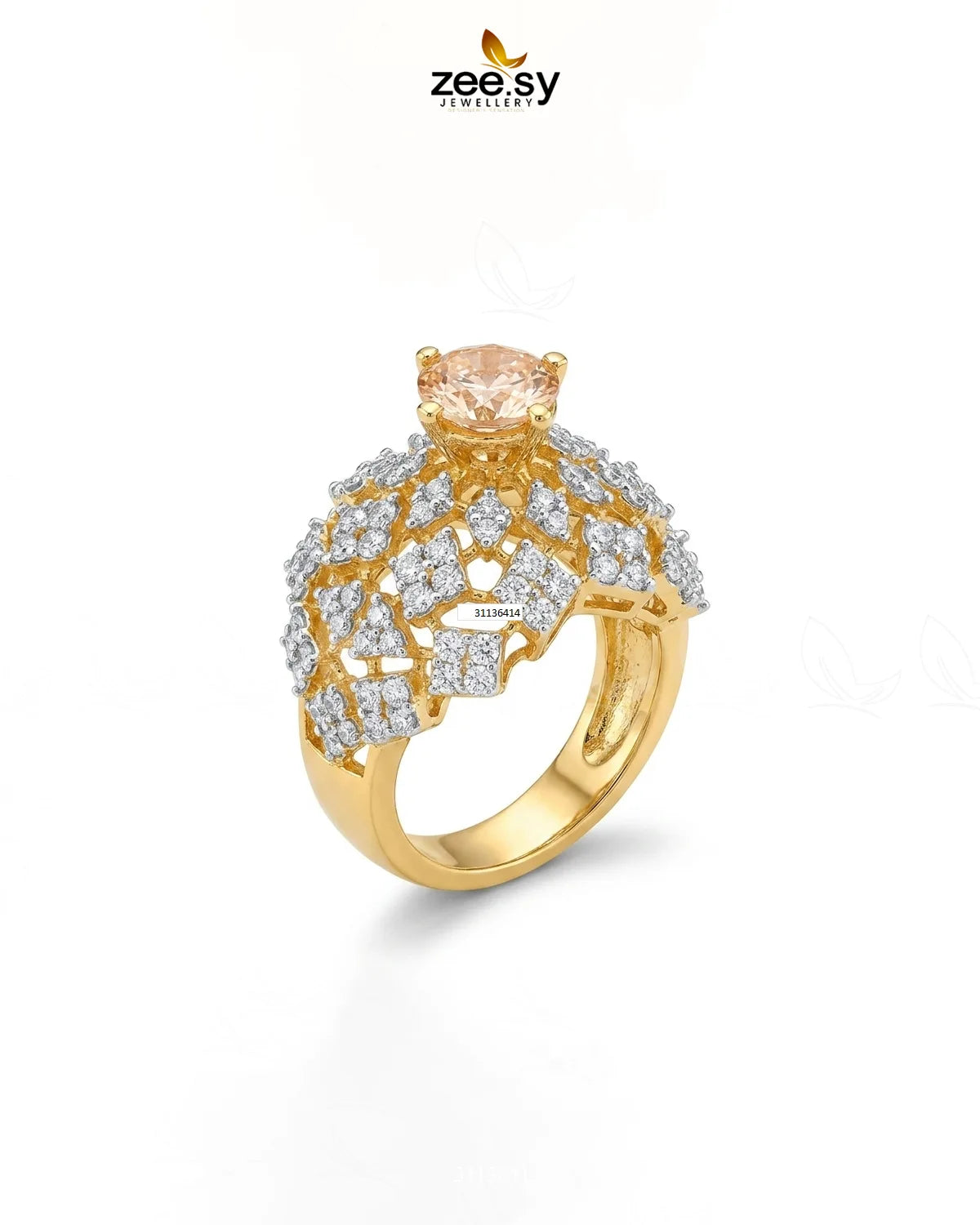 Imperial Bloom Cluster Ring Finger Ring - Zeesy Jewellery Pakistan | Premium Artificial & Imitation Jewellery