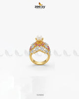 Imperial Bloom Cluster Ring Finger Ring - Zeesy Jewellery Pakistan | Premium Artificial & Imitation Jewellery