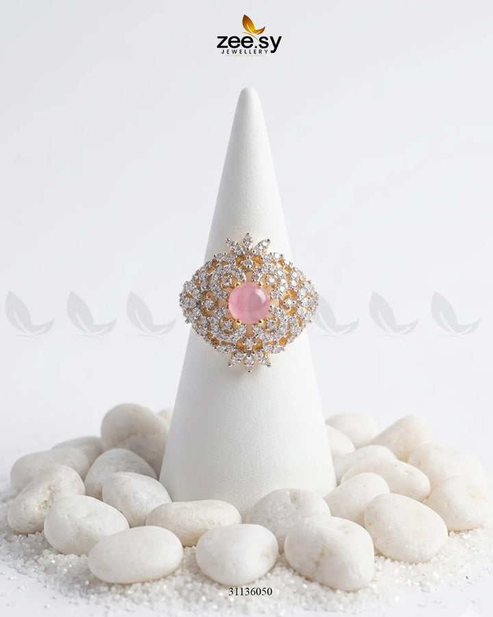 Imperial Floral Cluster Ring Finger Ring - Zeesy Jewellery Pakistan | Premium Artificial & Imitation Jewellery