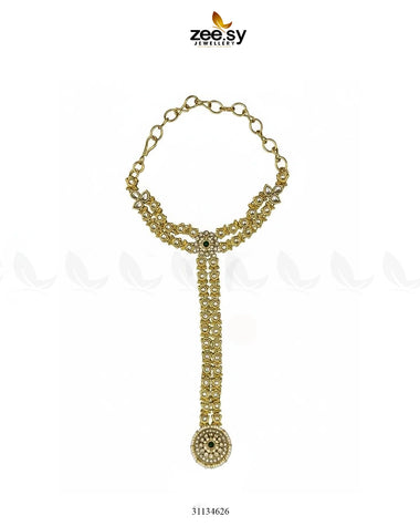 Imperial Kundan Anja Bracelet Golden Green ACCESSORIES - Zeesy Jewellery Pakistan | Premium Artificial & Imitation Jewellery