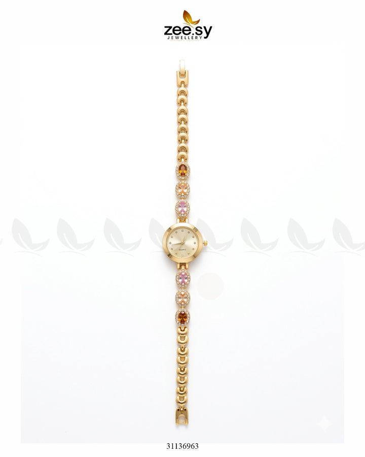 Imperial Luxe Loop Bracelet Watch Golden Multi ACCESSORIES - Zeesy Jewellery Pakistan | Premium Artificial & Imitation Jewellery