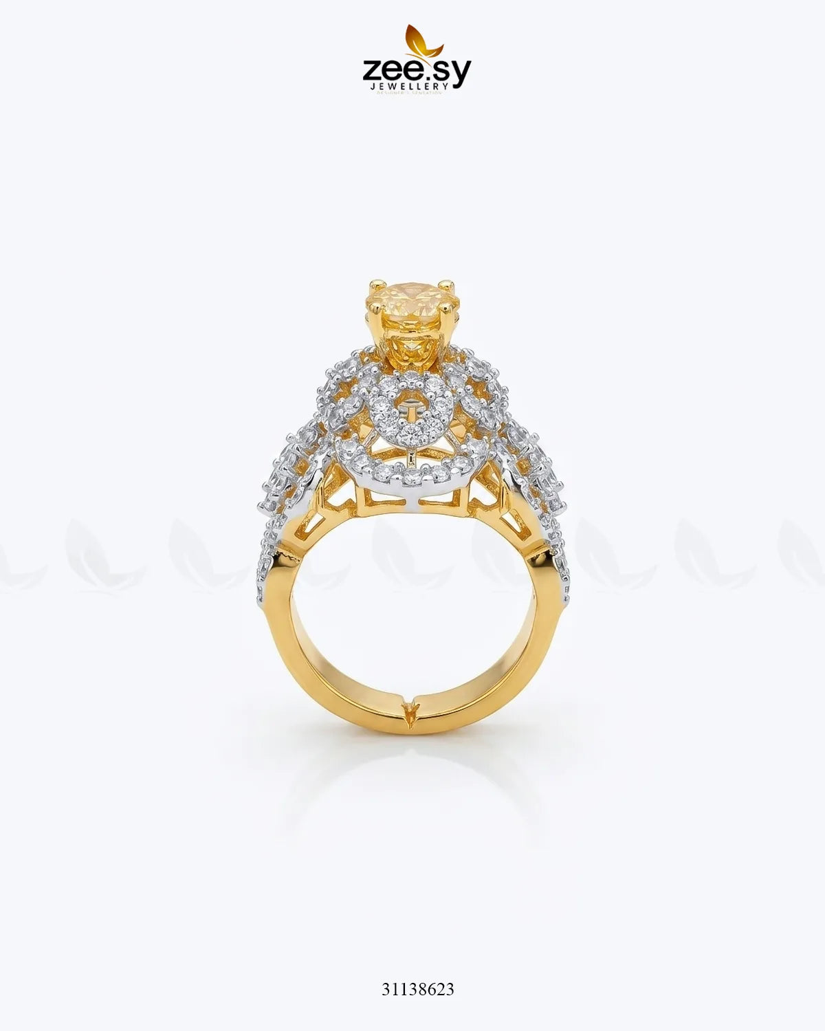 Imperial Orchid Statement Ring Finger Ring - Zeesy Jewellery Pakistan | Premium Artificial & Imitation Jewellery