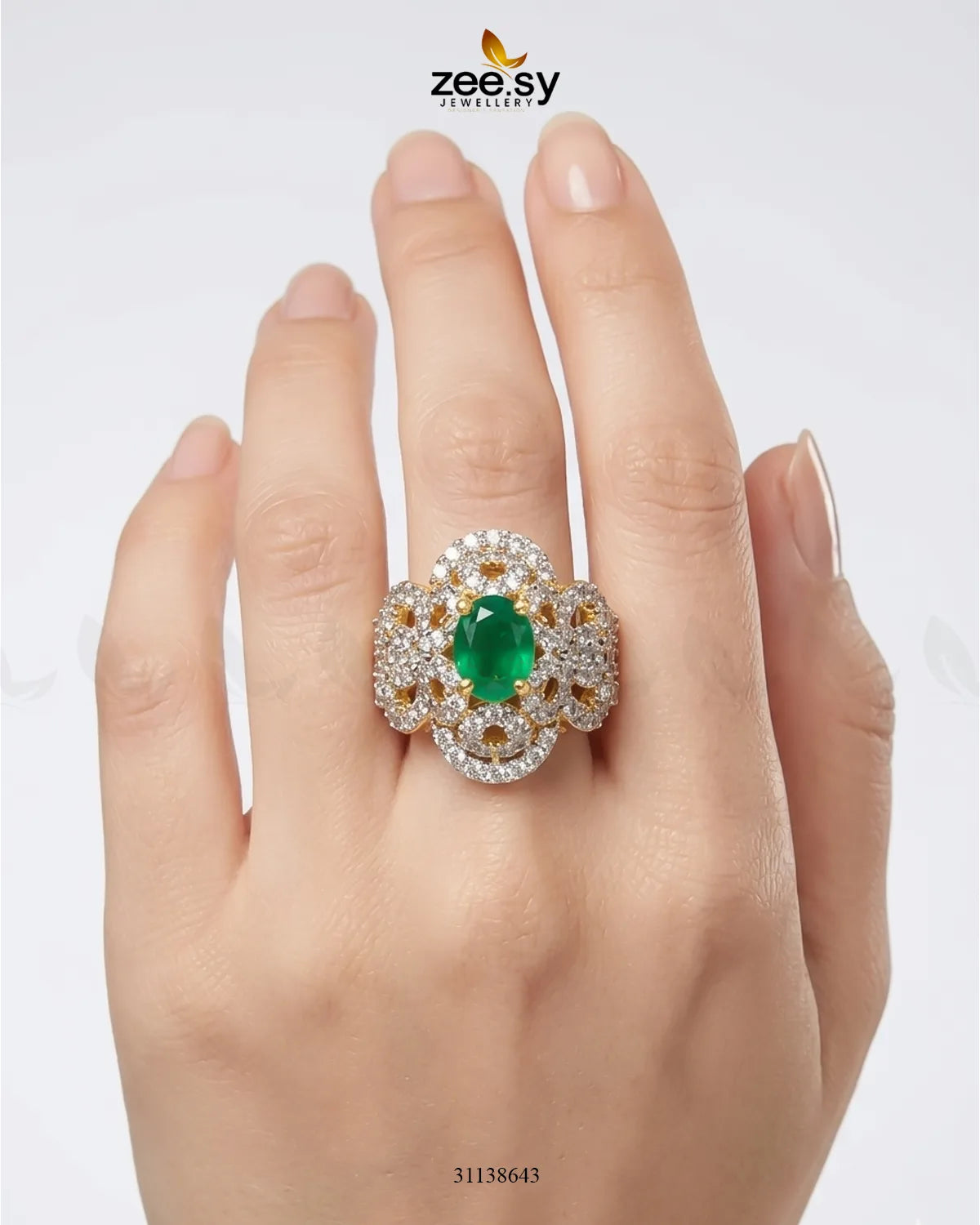 Imperial Orchid Statement Ring Finger Ring - Zeesy Jewellery Pakistan | Premium Artificial & Imitation Jewellery