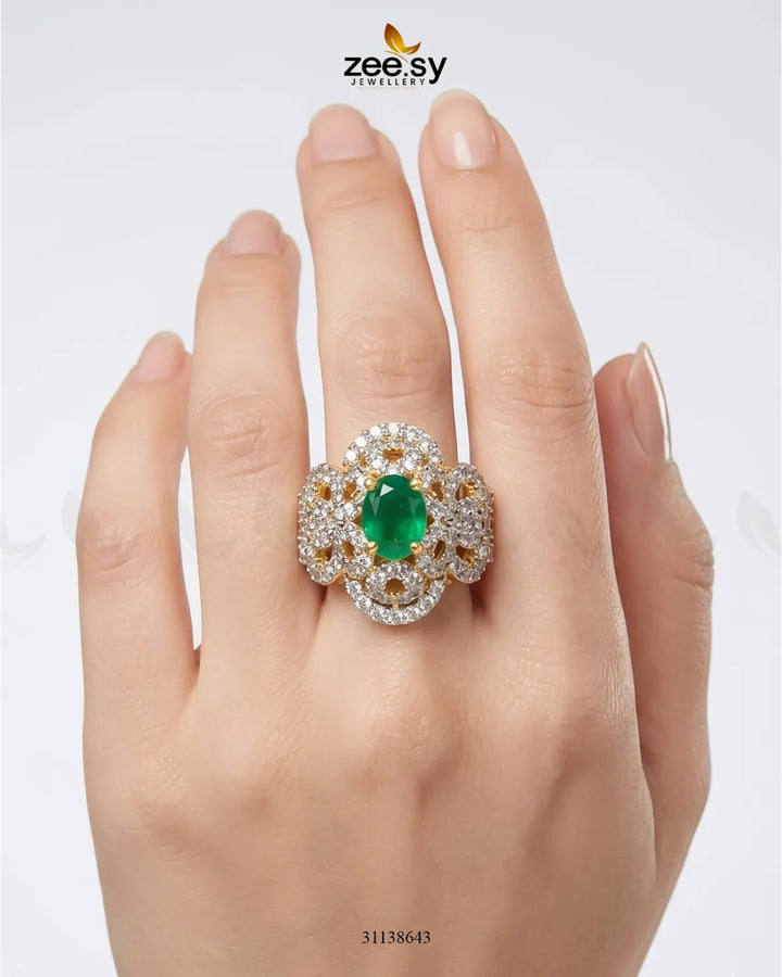 Imperial Orchid Statement Ring Finger Ring - Zeesy Jewellery Pakistan | Premium Artificial & Imitation Jewellery