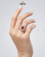 Imperial Orchid Statement Ring Finger Ring - Zeesy Jewellery Pakistan | Premium Artificial & Imitation Jewellery