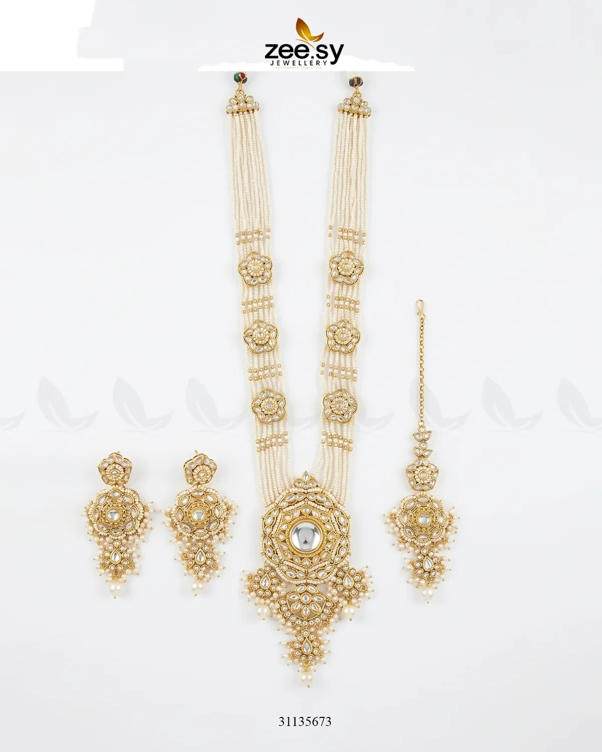 Hyderabadi Bold Kundan Malla Set Malla Necklace - Zeesy Jewellery Pakistan | Premium Artificial & Imitation Jewellery