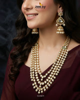Imperial Pearl Kundan Malla Set Malla Necklace - Zeesy Jewellery Pakistan | Premium Artificial & Imitation Jewellery