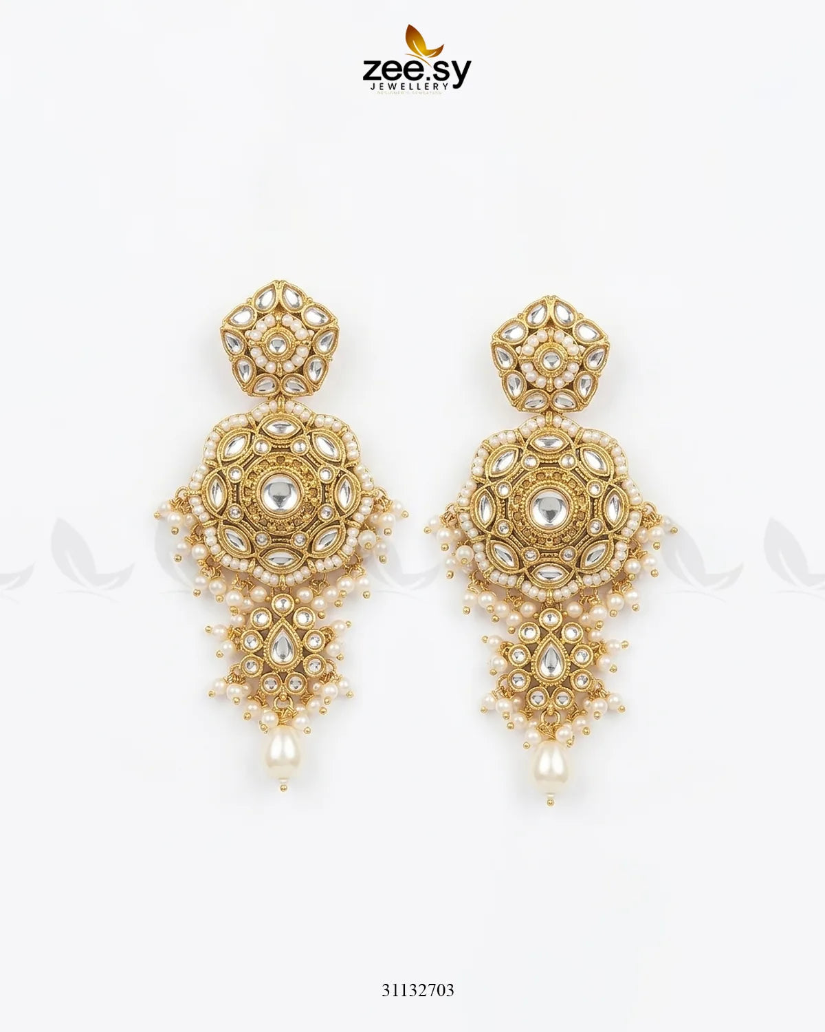 Hyderabadi Bold Kundan Malla Set Malla Necklace - Zeesy Jewellery Pakistan | Premium Artificial & Imitation Jewellery