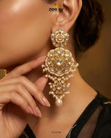 Hyderabadi Bold Kundan Malla Set Malla Necklace - Zeesy Jewellery Pakistan | Premium Artificial & Imitation Jewellery