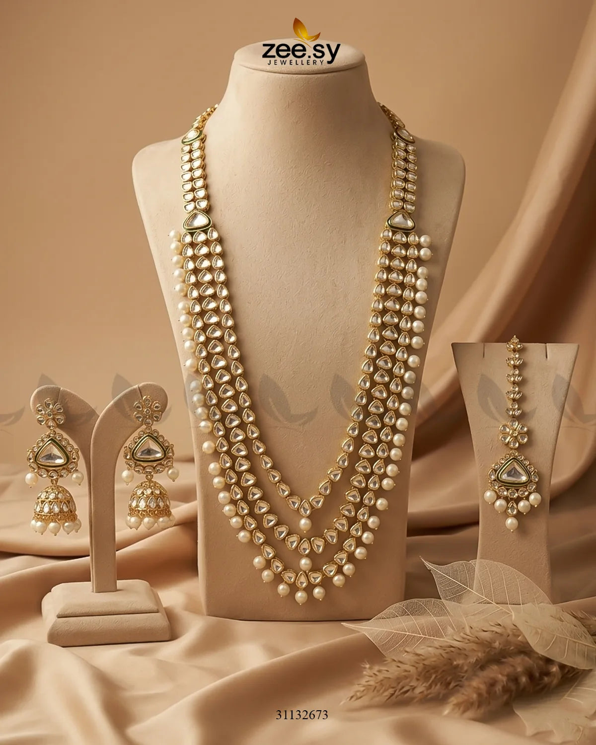 Imperial Pearl Kundan Malla Set Malla Necklace - Zeesy Jewellery Pakistan | Premium Artificial & Imitation Jewellery