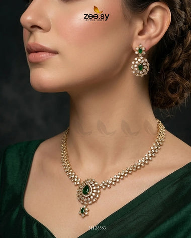 Imperial Uncut Stone Necklace Set Necklace Sets - Zeesy Jewellery Pakistan | Premium Artificial & Imitation Jewellery