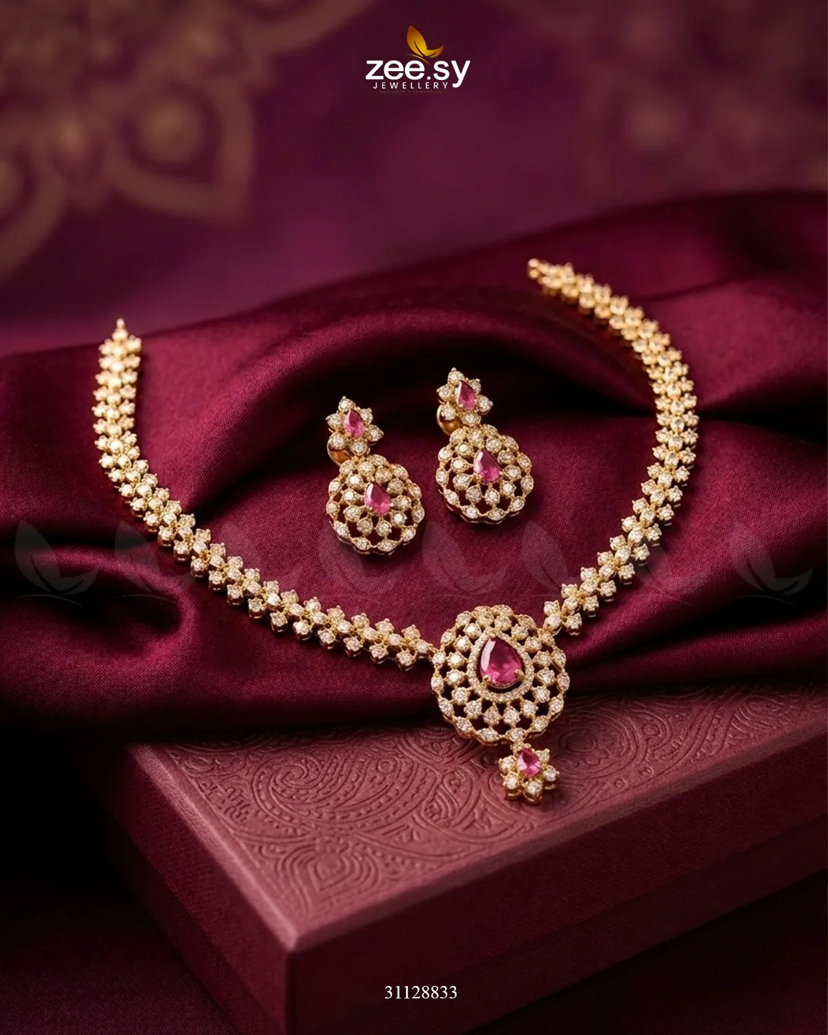 Imperial Uncut Stone Necklace Set Necklace Sets - Zeesy Jewellery Pakistan | Premium Artificial & Imitation Jewellery