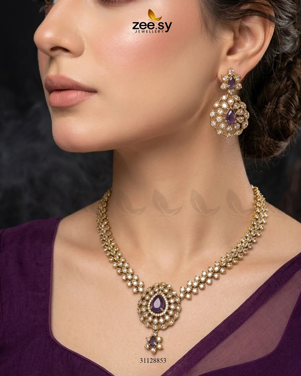 Imperial Uncut Stone Necklace Set Necklace Sets - Zeesy Jewellery Pakistan | Premium Artificial & Imitation Jewellery