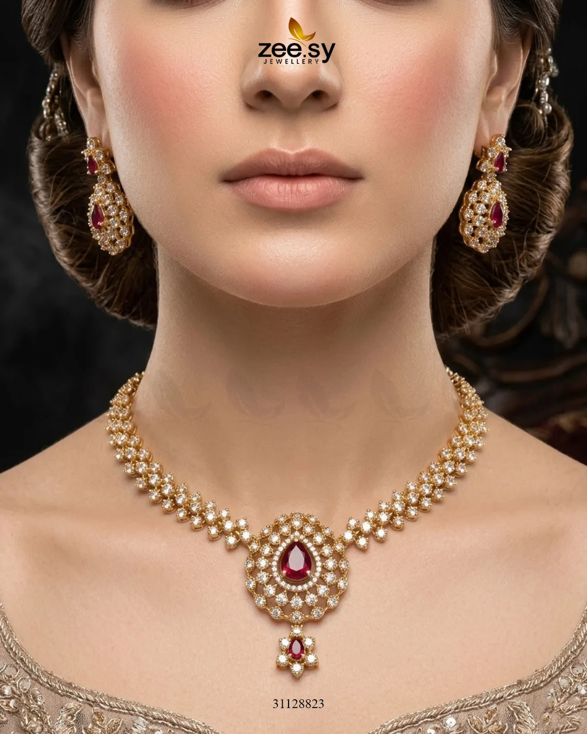 Imperial Uncut Stone Necklace Set Necklace Sets - Zeesy Jewellery Pakistan | Premium Artificial & Imitation Jewellery
