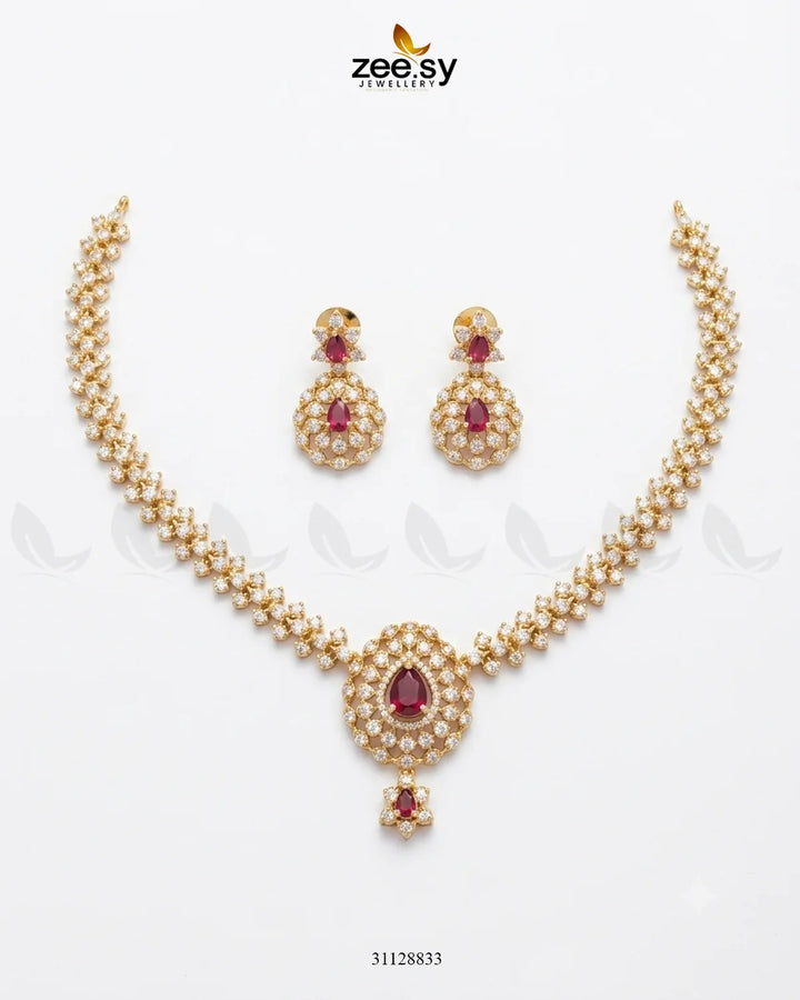 Imperial Uncut Stone Necklace Set Necklace Sets - Zeesy Jewellery Pakistan | Premium Artificial & Imitation Jewellery