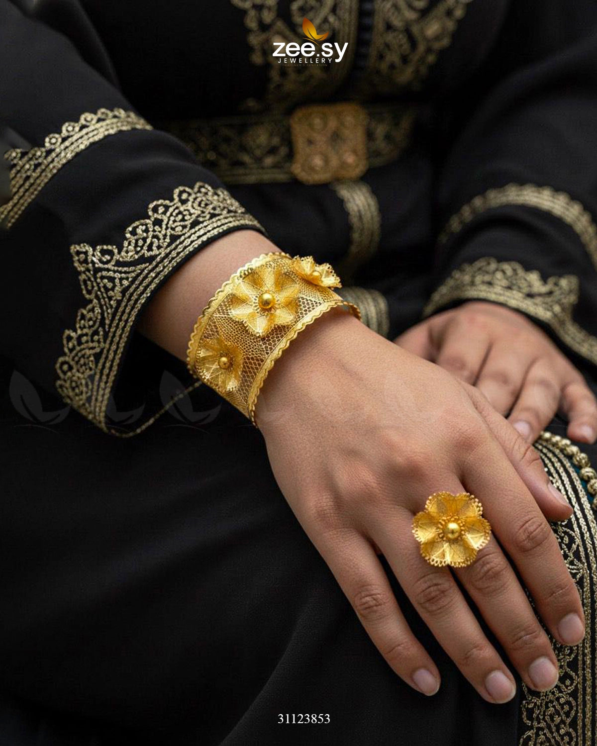 Intricate Weave Kalai Bangle Ring Set - Zeesy Jewellery