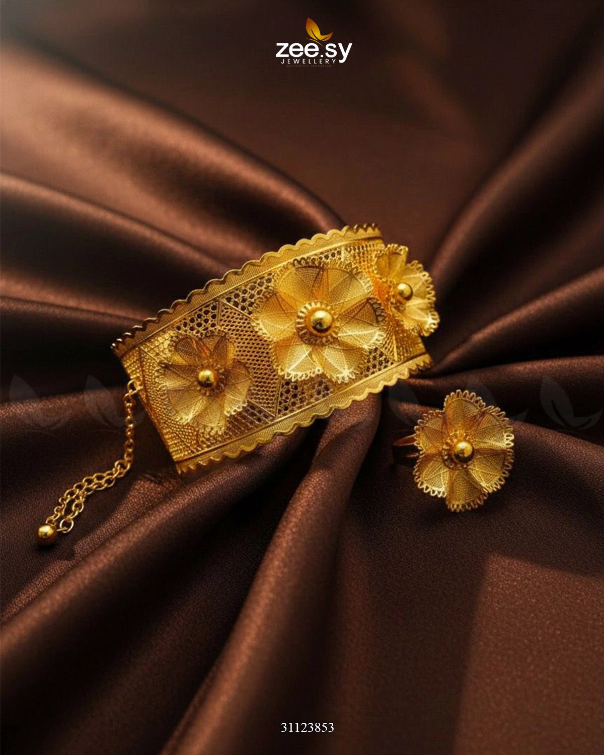 Intricate Weave Kalai Bangle Ring Set - Zeesy Jewellery