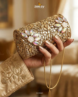 Iridescent Floral Mosaic Clutch Bag ACCESSORIES - Zeesy Jewellery Pakistan | Premium Artificial & Imitation Jewellery