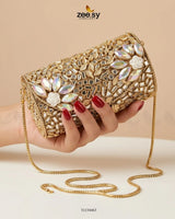 Iridescent Floral Mosaic Clutch Bag ACCESSORIES - Zeesy Jewellery Pakistan | Premium Artificial & Imitation Jewellery
