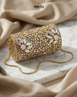 Iridescent Floral Mosaic Clutch Bag ACCESSORIES - Zeesy Jewellery Pakistan | Premium Artificial & Imitation Jewellery