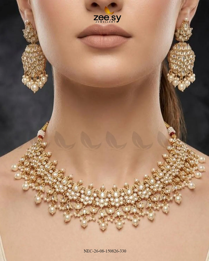 Jade Blossom Drop Necklace Set