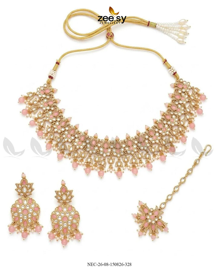 Jade Blossom Drop Necklace Set