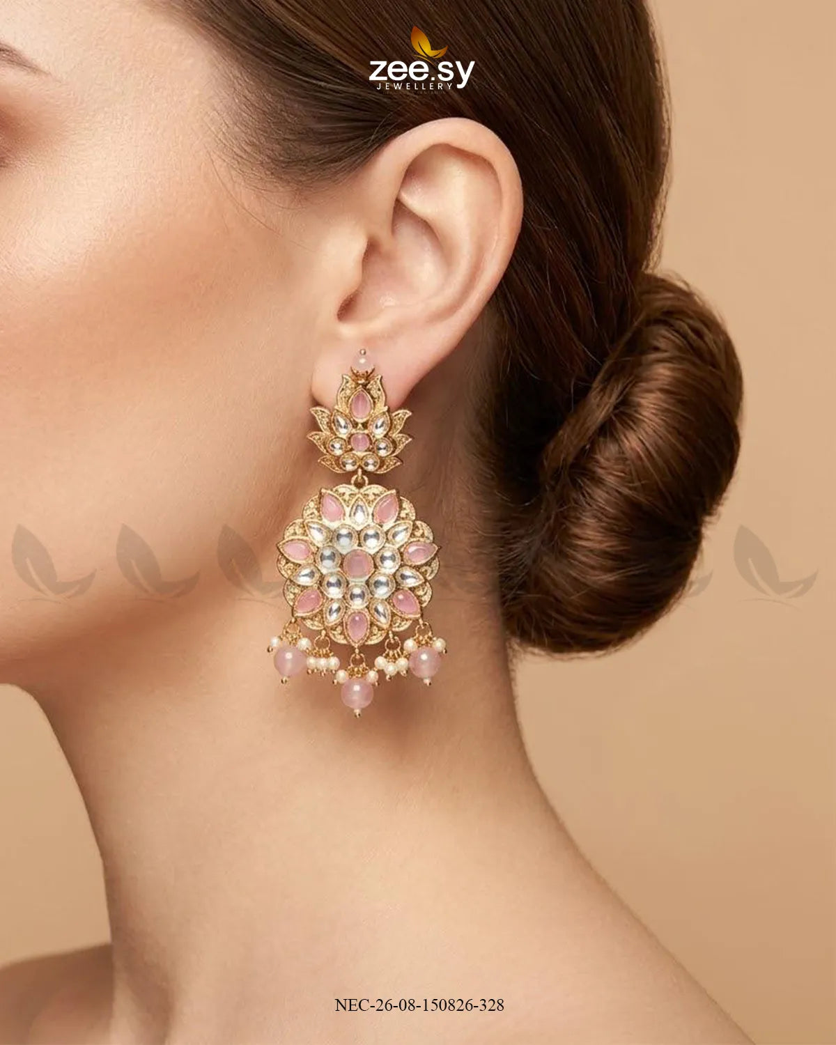 Jade Blossom Drop Necklace Set