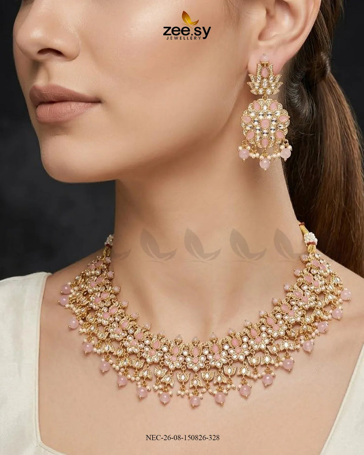 Jade Blossom Drop Necklace Set