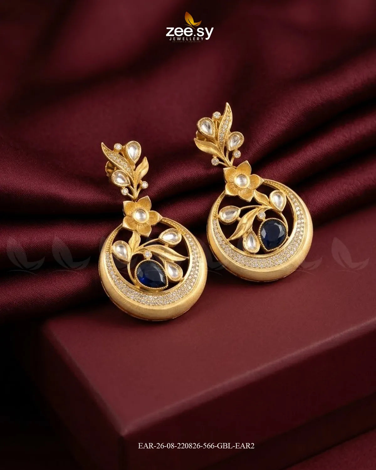 Jade Circular Floral Statement Earrings
