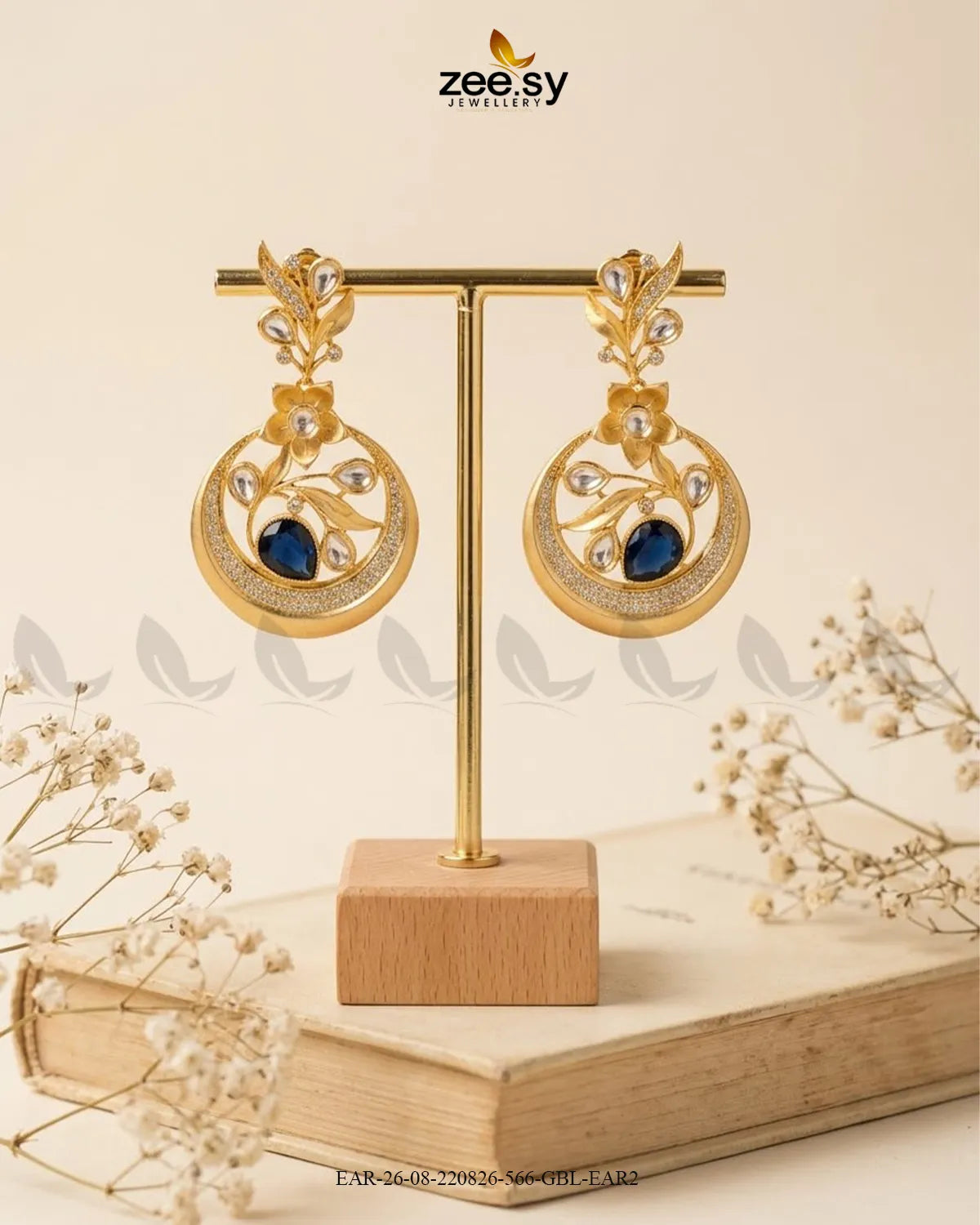 Jade Circular Floral Statement Earrings