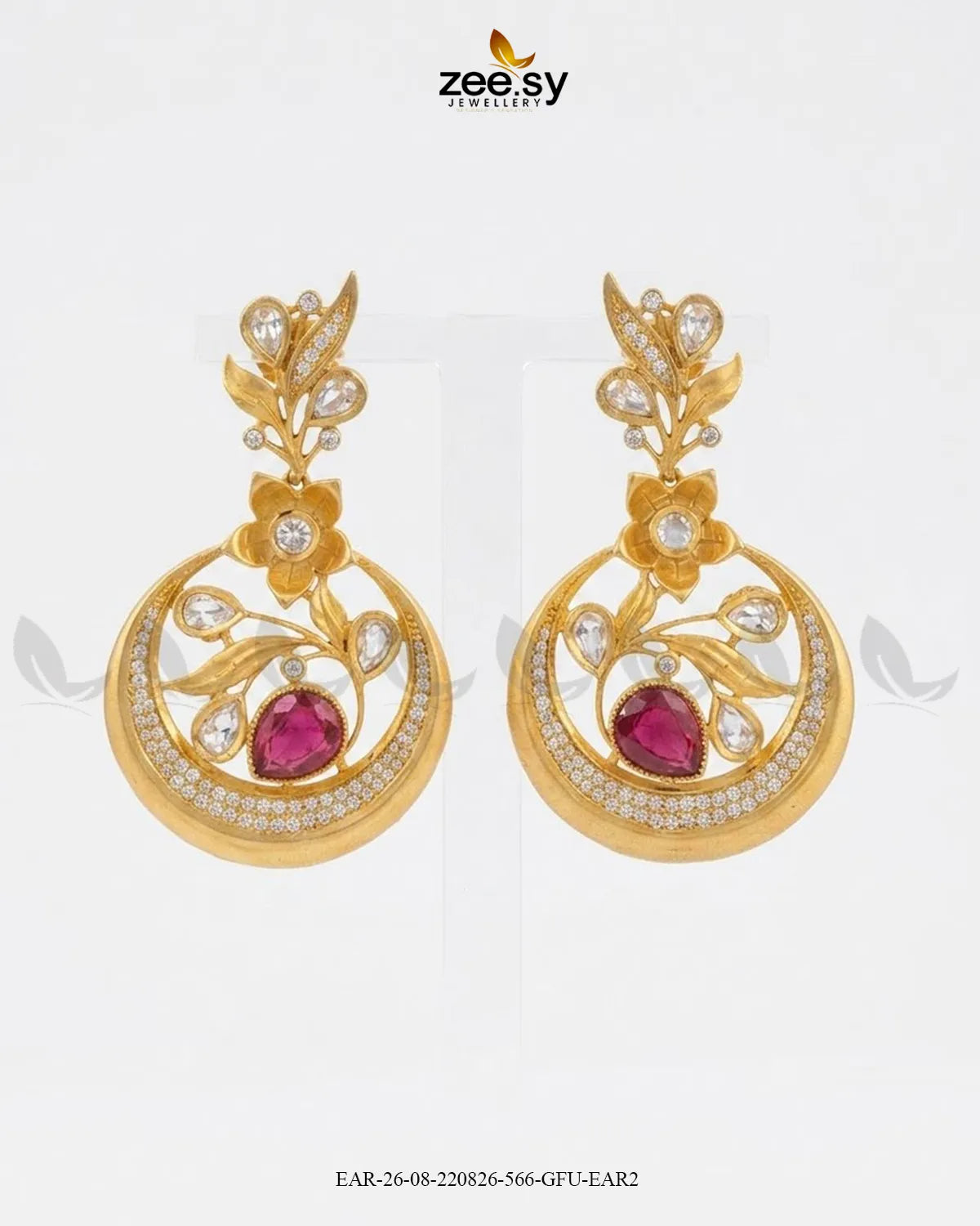 Jade Circular Floral Statement Earrings