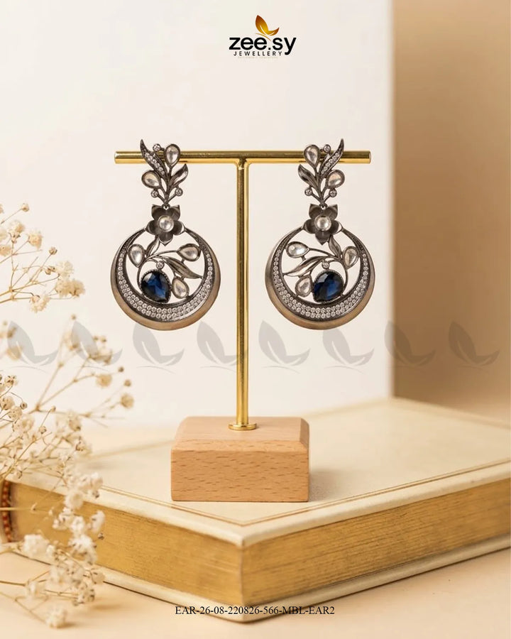 Jade Circular Floral Statement Earrings
