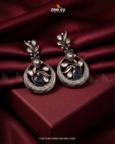 Jade Circular Floral Statement Earrings