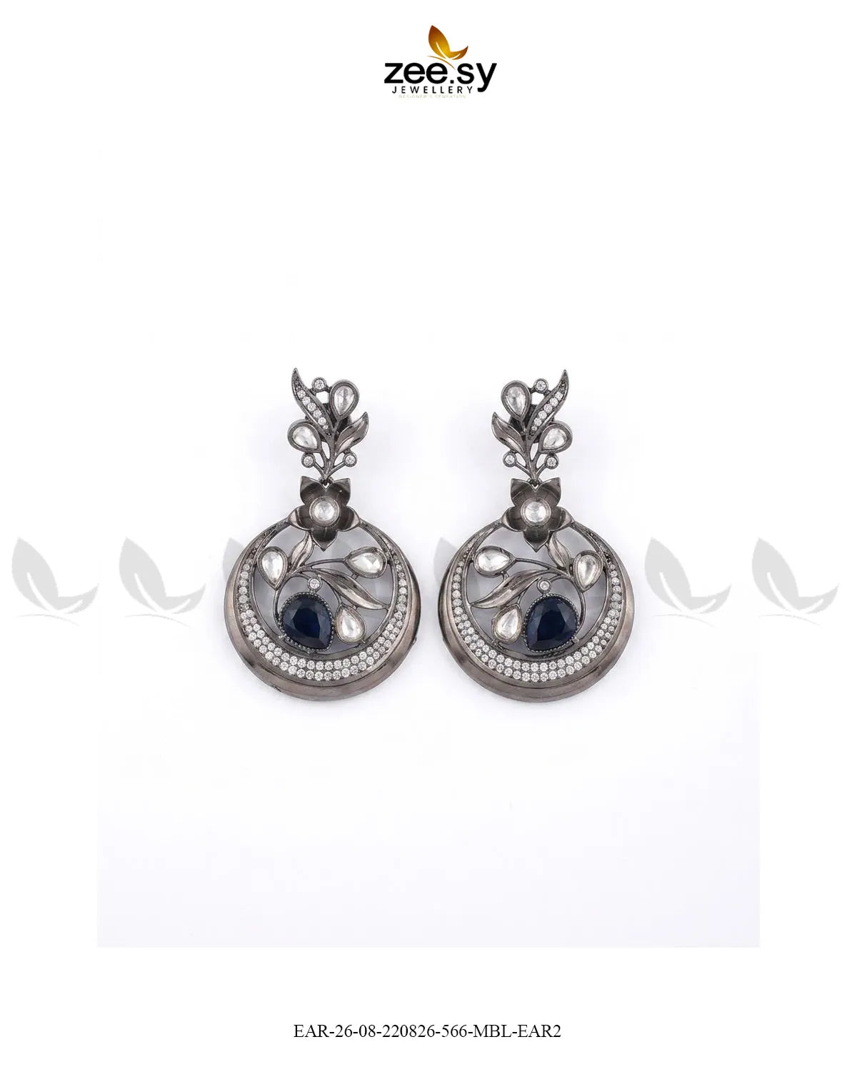 Jade Circular Floral Statement Earrings