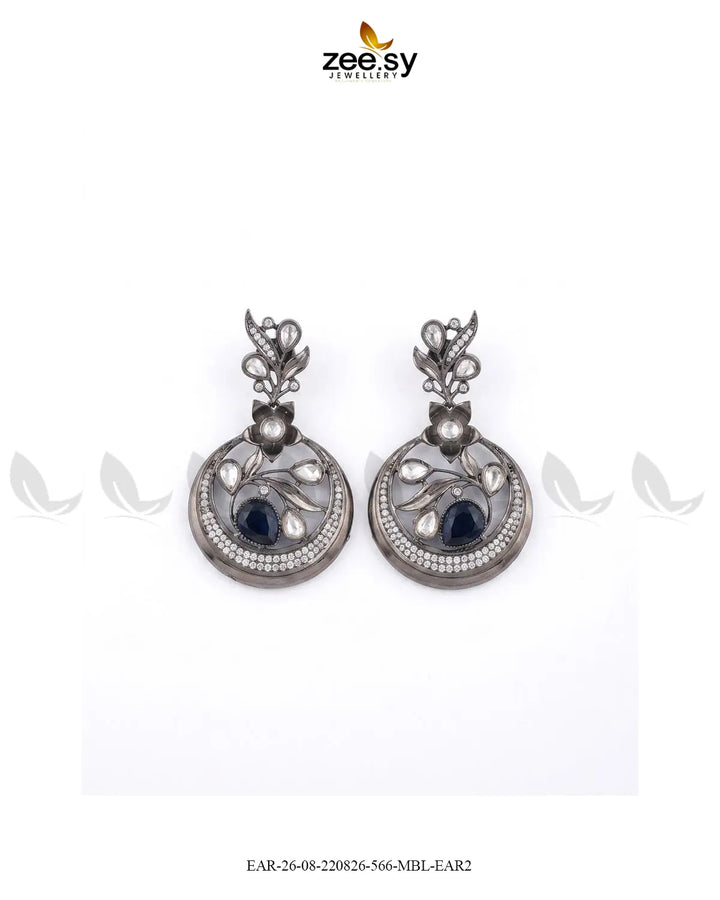 Jade Circular Floral Statement Earrings