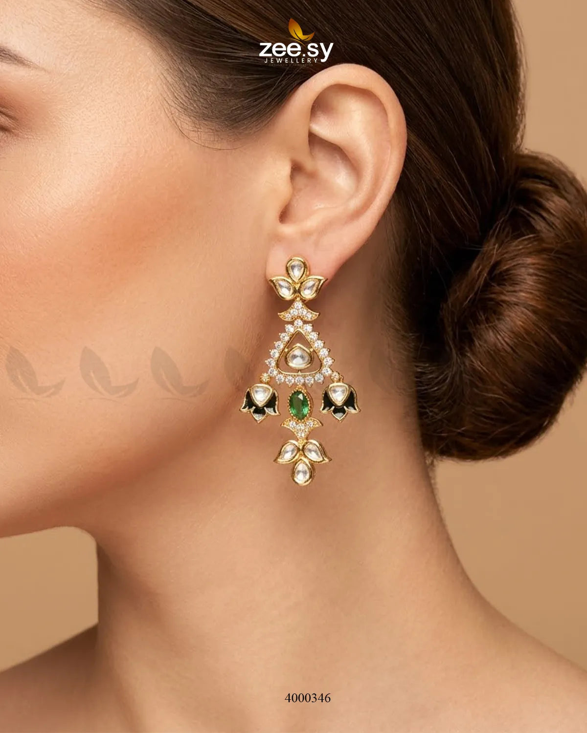 Jade Double Kundan Necklace Set Necklace Sets - Zeesy Jewellery Pakistan | Premium Artificial & Imitation Jewellery