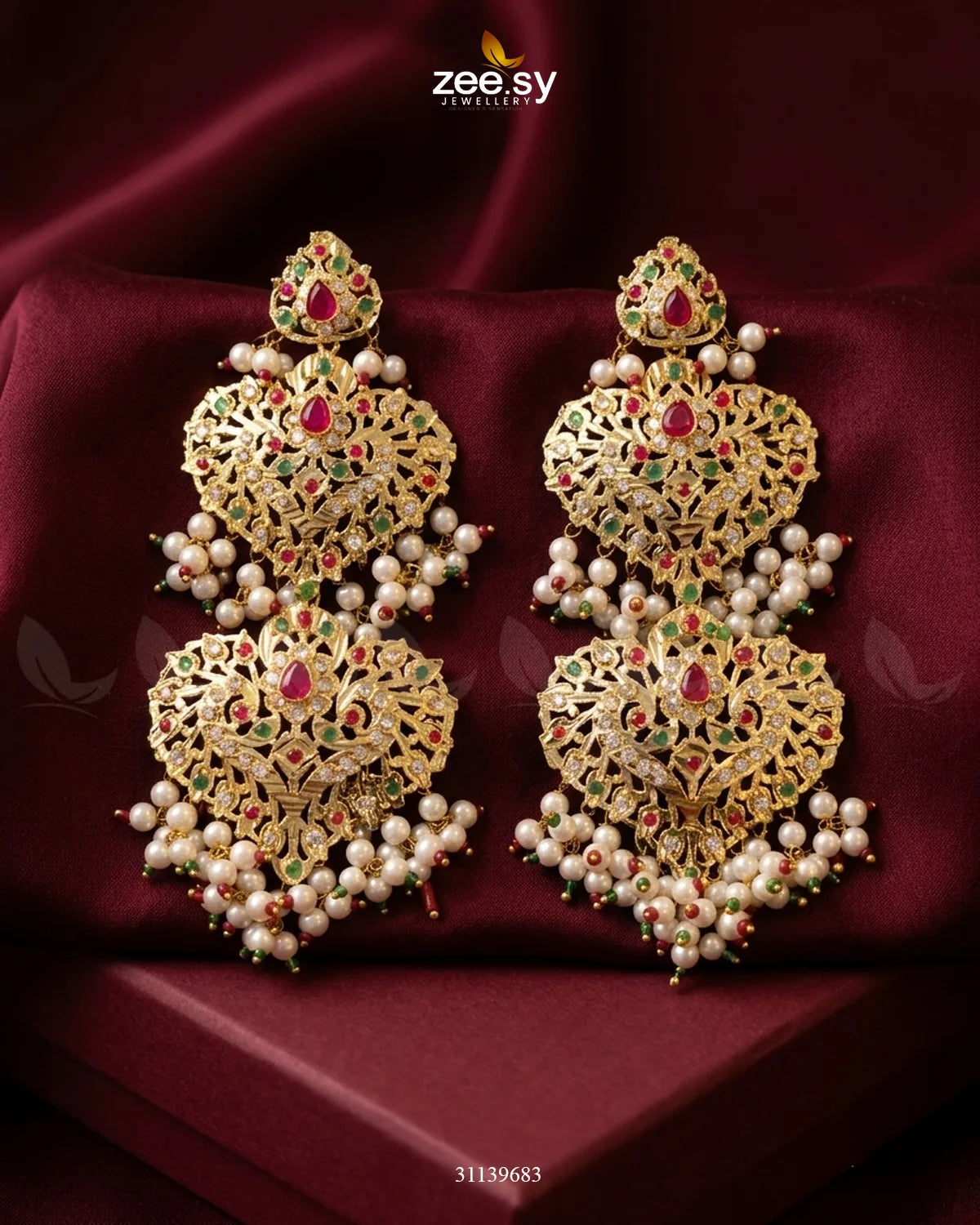 Jasmine Cut Heritage Pearl Earrings