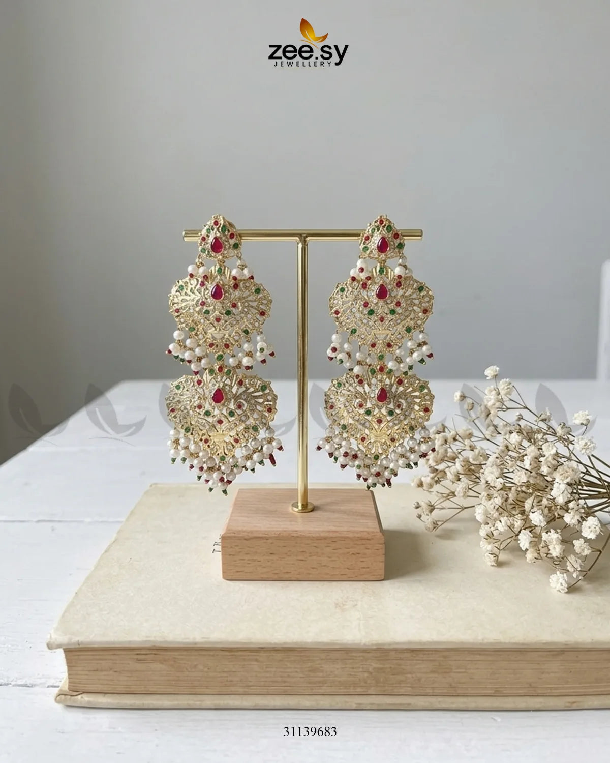 Jasmine Cut Heritage Pearl Earrings